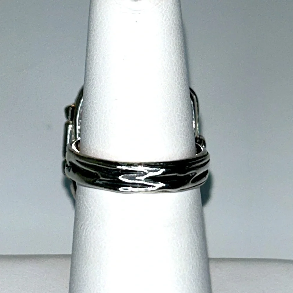 NWOT Passage to Israel Sterling Silver Genuine Blue Topaz Evil Eye Locket Ring